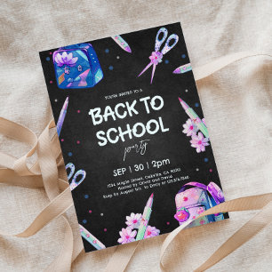Back to school Party Inbjudningar