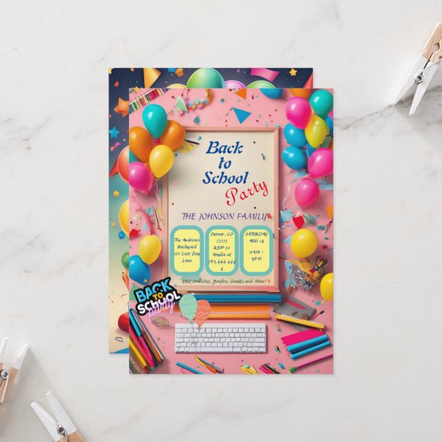 back-to-school party invitation  inbjudningar (Fram/Back In Situ)