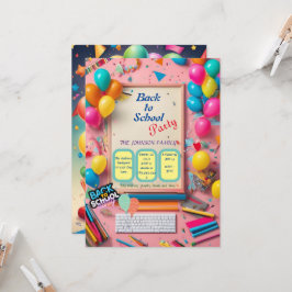back-to-school party invitation inbjudningar