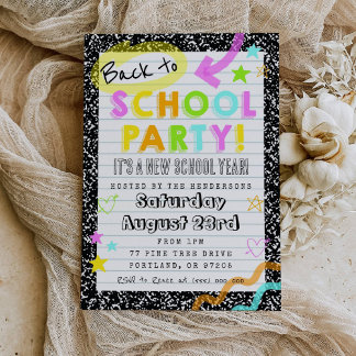 Back To School Party Invitation Inbjudningar