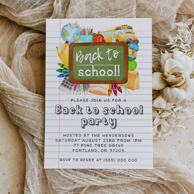Back To School Party Invitation Inbjudningar (Skapare uppladdad)