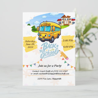 back-to-school party invitation inbjudningar