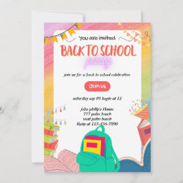 back-to-school party invitation  inbjudningar