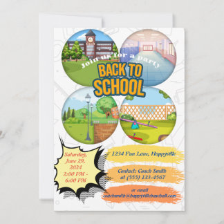 back-to-school party invitation inbjudningar