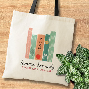 Back to school Pastel Bokar Lacher Namn Gift Tygkasse