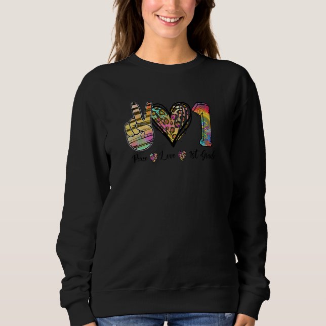 Back To School Peace Love First Grade 1st Grade Te T Shirt (Framsida)