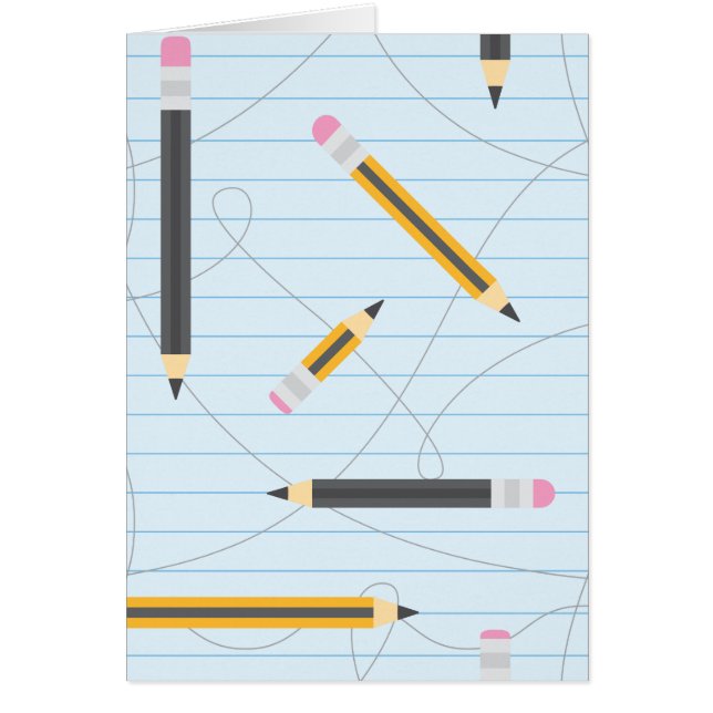 Back to school Pencil Hälsningskort (Framsidan)