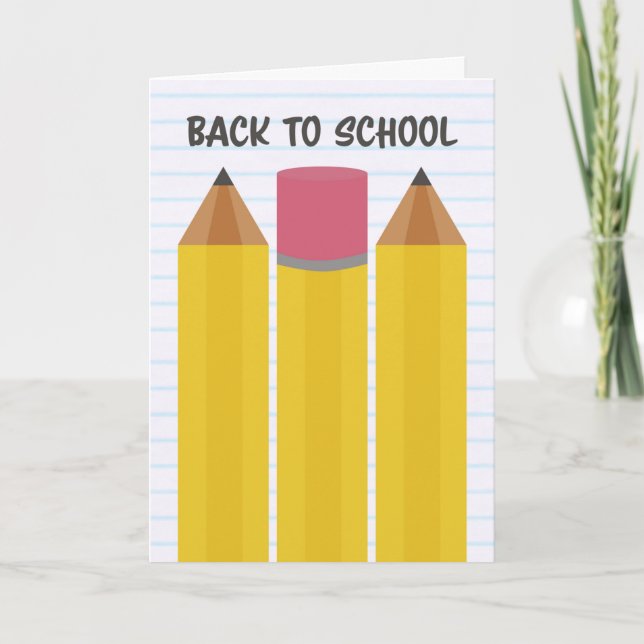 Back To School Pencil Illustration  Helgkort (Framsida)