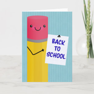 Back To School Pencil Illustration Humor  Helgkort