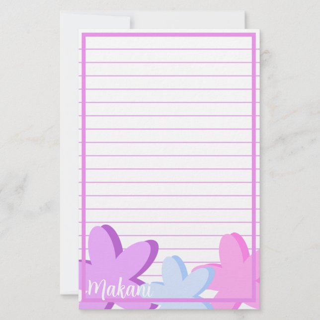 Back to school Personlig Plumeria Stationery Brevpapper (Framsida)