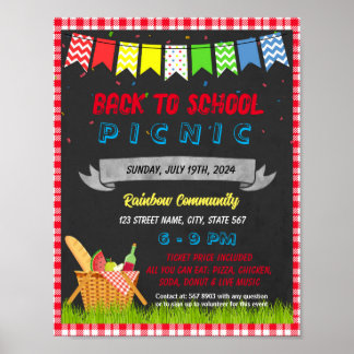 Back to school Picnic-händelsemall Poster