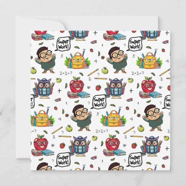 Back to school-platta kort (Framsida)