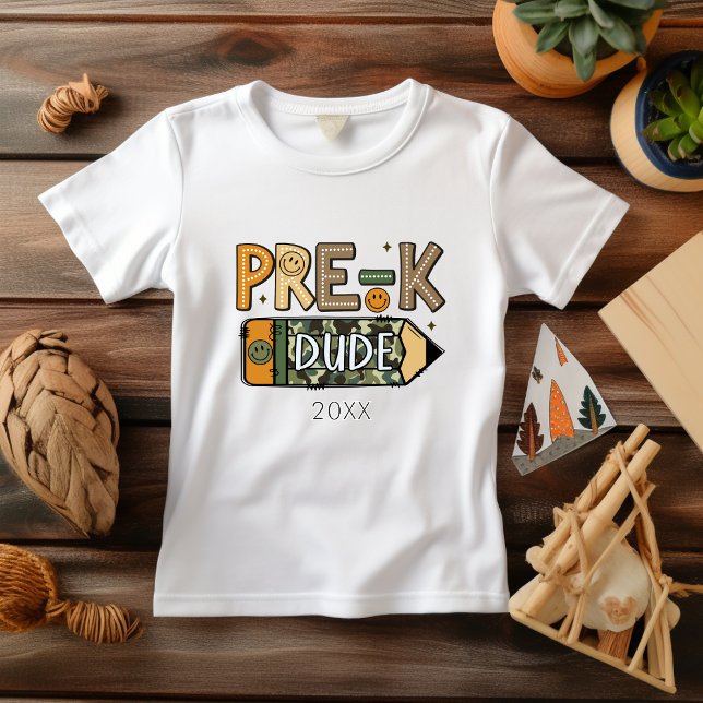 Back to school Pre-K Boy Camo Boy T-Shirt (Skapare uppladdad)