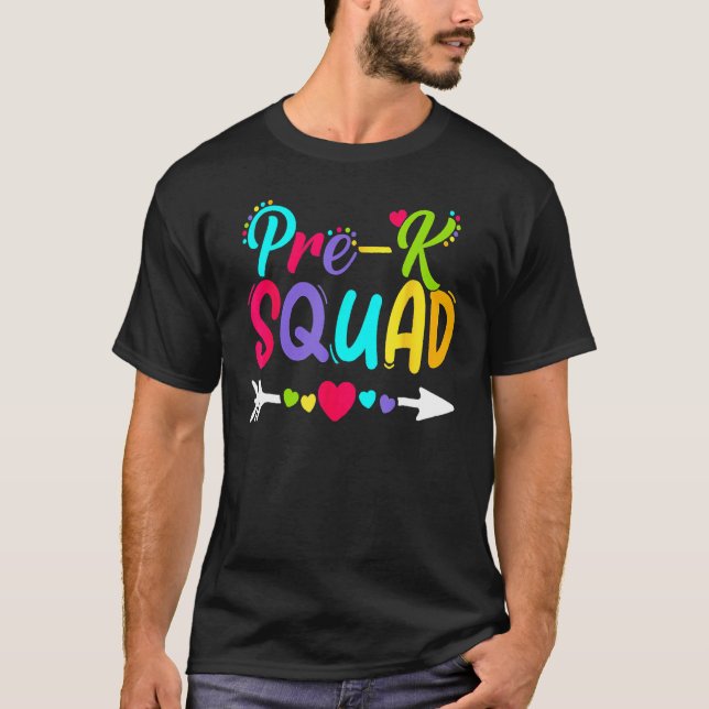 Back To School Pre K  Squad Happy First Day Of Sch T Shirt (Framsida)
