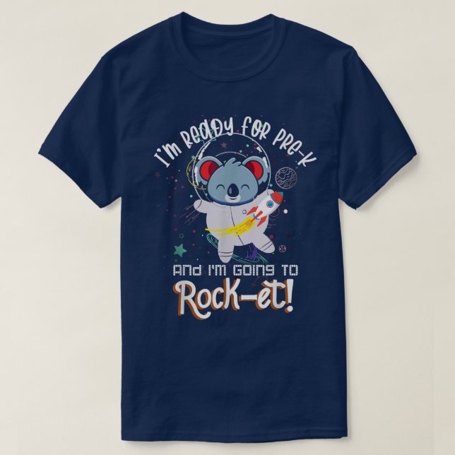 Back To School PreK Space Rocket Astronaut Koala L T Shirt (Design framsida)