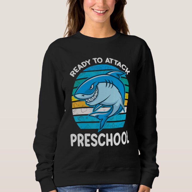 Back To School Preschool Kids Outfit Shark T Shirt (Framsida)