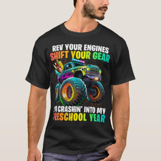 Back to school Preschool Monster Lastbil första da T Shirt