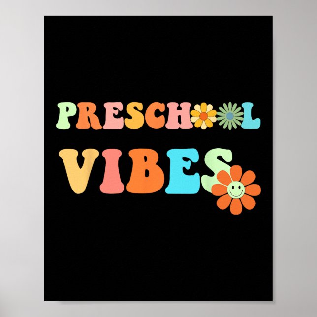 Back to school Preschool Vibes första skoldag Poster (Framsidan)