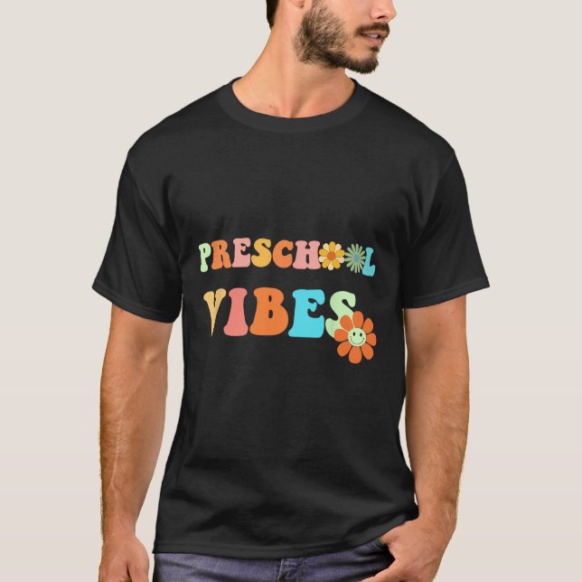 Back to school Preschool Vibes första skoldag T Shirt (Framsida)