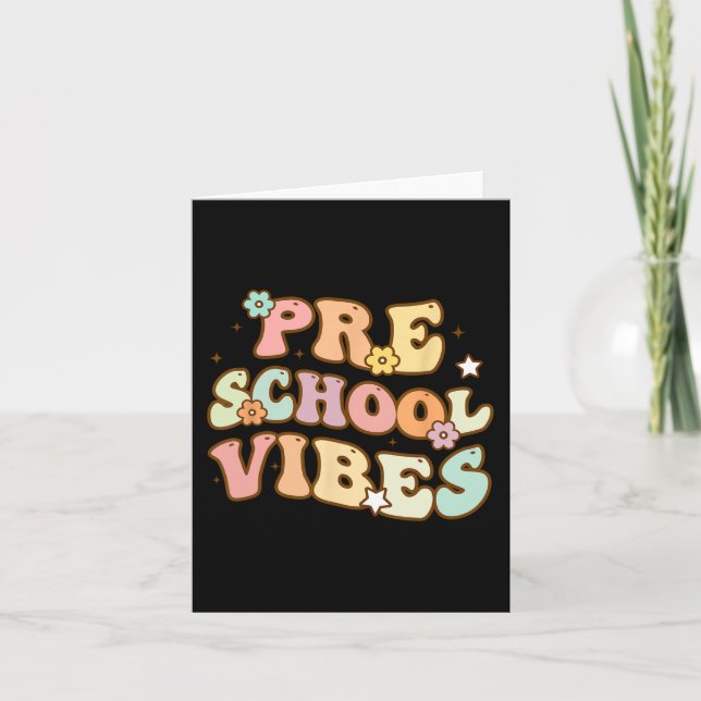 Back to school Preschool Vibes Retro Student Teach Kort (Framsida)