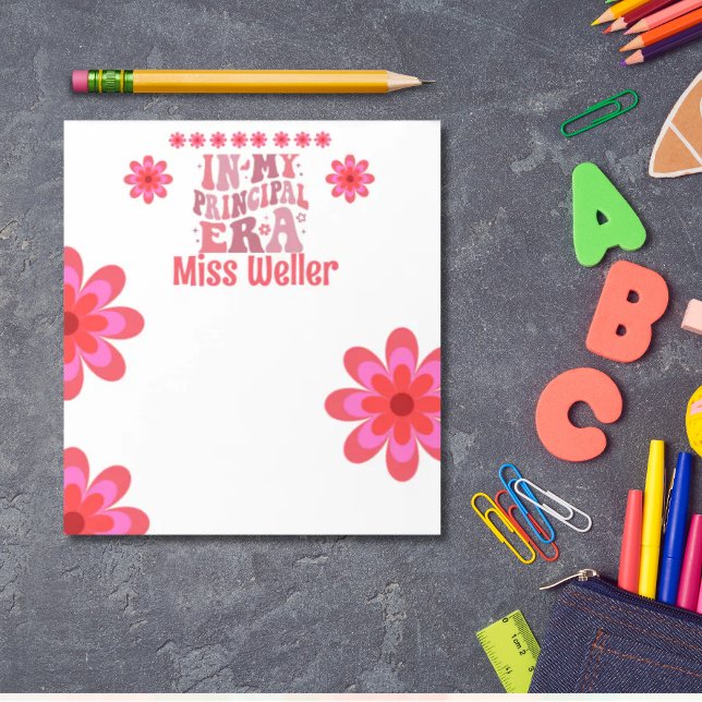 Back to school primära Era-personlig Anteckningsblock (Retro yet trendy personalized trendy notepad)