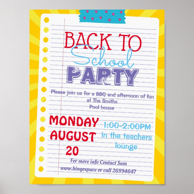 back to school PTA-händelse: PTO-förskolelärare Poster (Framsidan)