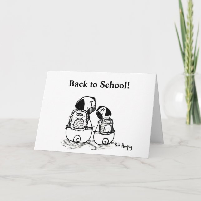Back to school Pugs Kort (Framsida)