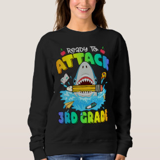 Back To School Ready To Attack 3rd Grade Shark Boy T Shirt