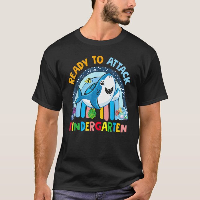 Back To School Ready To Attack Kindergarten First  T Shirt (Framsida)