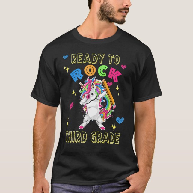 Back To School Ready To Rock Third 3rd Grade Dabbi T Shirt (Framsida)