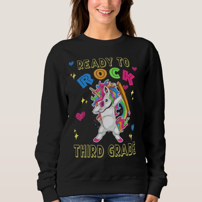 Back To School Ready To Rock Third 3rd Grade Dabbi T Shirt (Framsida)