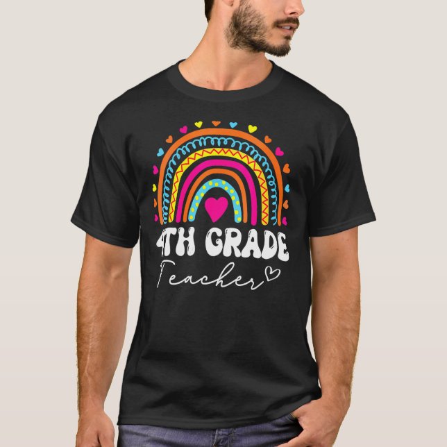 Back to school Regnbåge 4:e fjärde Klass Squad Tea T Shirt (Framsida)