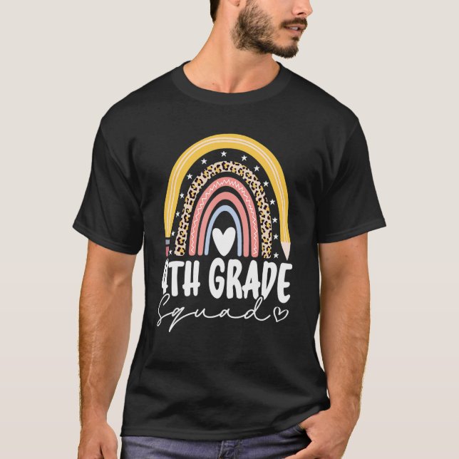 Back to school regnbåge 4:e fjärde Klass-torget fö T Shirt (Framsida)
