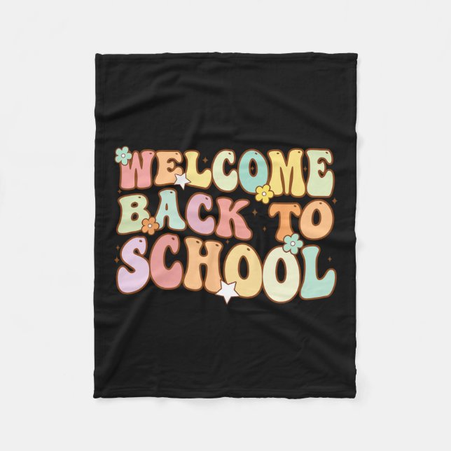 Back to school Retro, första skollärardagen Fleecefilt (Framsidan)