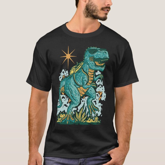 Back To School rex Dinosaur For Boys Girls T Shirt (Framsida)