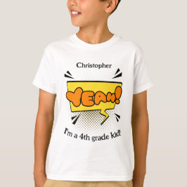 Back to school Roligt Retro Tecknad Ja! Kids Namn T Shirt