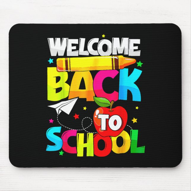 Back to school Roligt Student Lärare Kärlek Kid Musmatta (Framsidan)