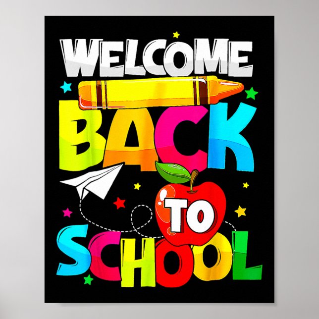 Back to school Roligt Student Lärare Kärlek Kid Poster (Framsidan)
