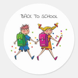 Back to school Round Sticker Runt Klistermärke