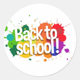 Back to school runt klistermärke