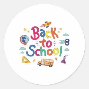 Back to school runt klistermärke