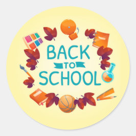 Back to school runt klistermärke