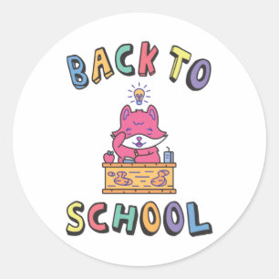 Back to school runt klistermärke
