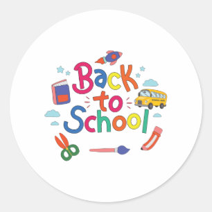 Back to school runt klistermärke