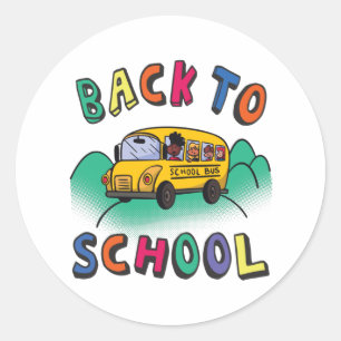 Back to school runt klistermärke