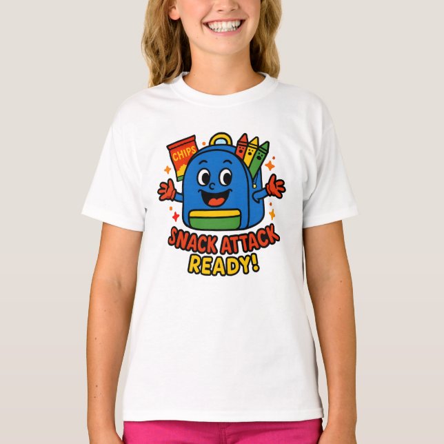 Back to school-ryggsäcksdesign t shirt (Framsida)