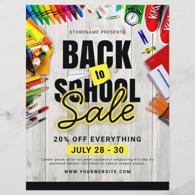 Back to school Sale Retail Marknadsföring Flyer AD (Framsidan)