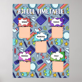 Back to school. SCHOLTIDTABELL Poster