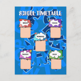 Back to school. SCHOLTIDTABELL Vykort