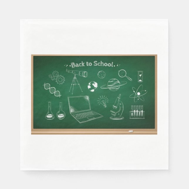 Back to school Science Chalkboard Education Pappersservett (Framsidan)